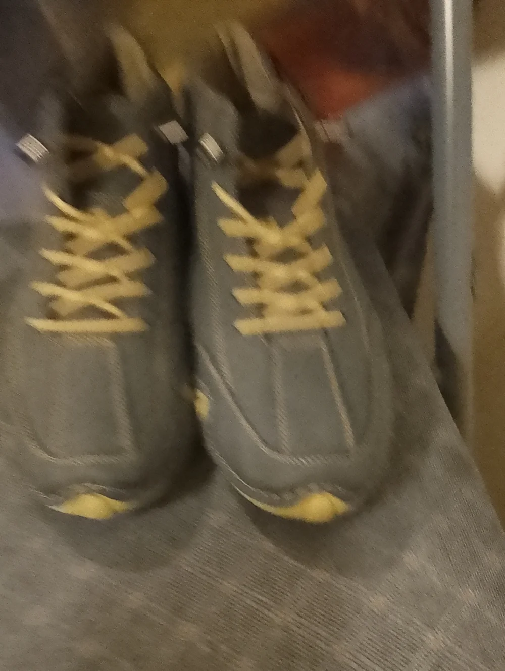 Men's Gray and Yellow Sneakers - Lightweight Casual Shoe